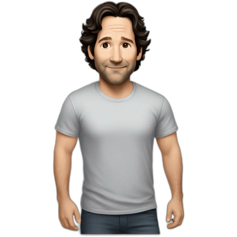 Paul Rudd wearing t-shirt emoji