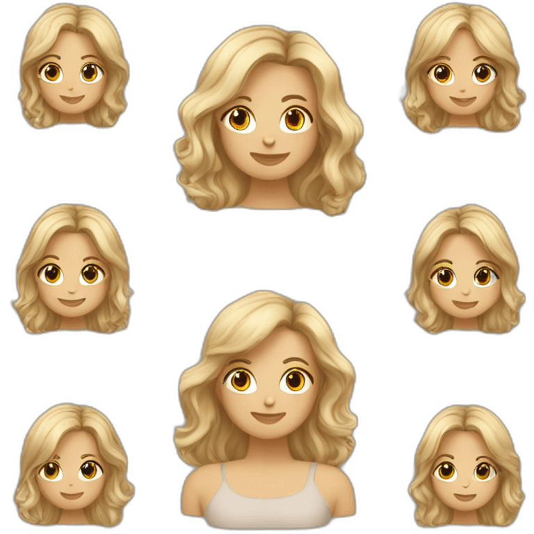 Deux files une metisse avec cheveuc brun et l'autre blanche avec des cheveux blond emoji