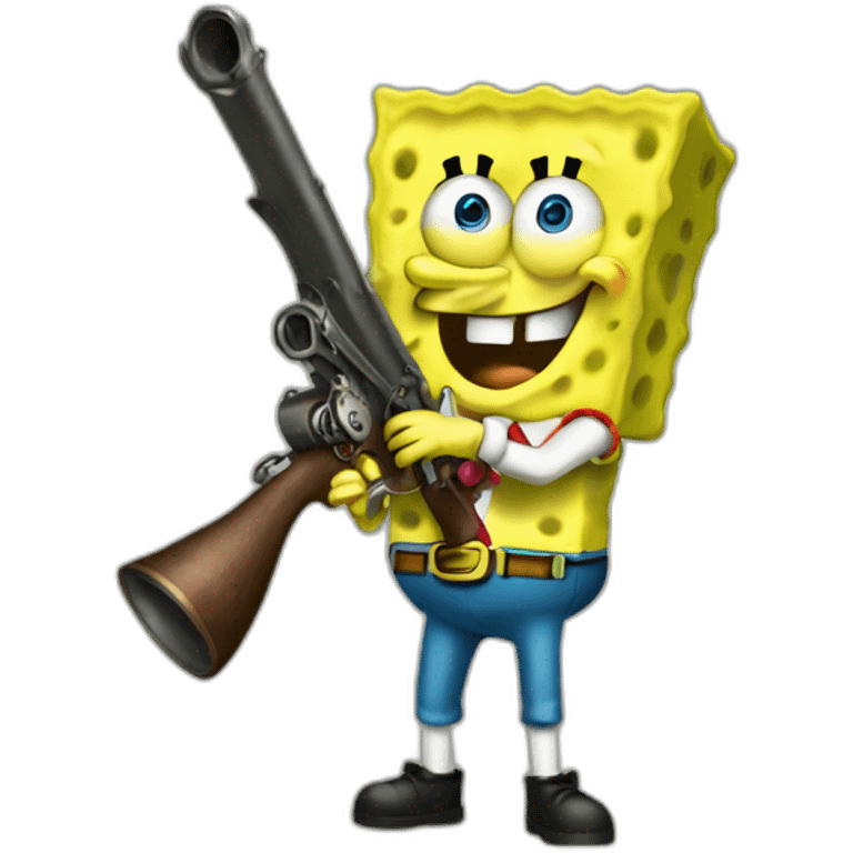 SpongeBob holding a blunderbuss emoji