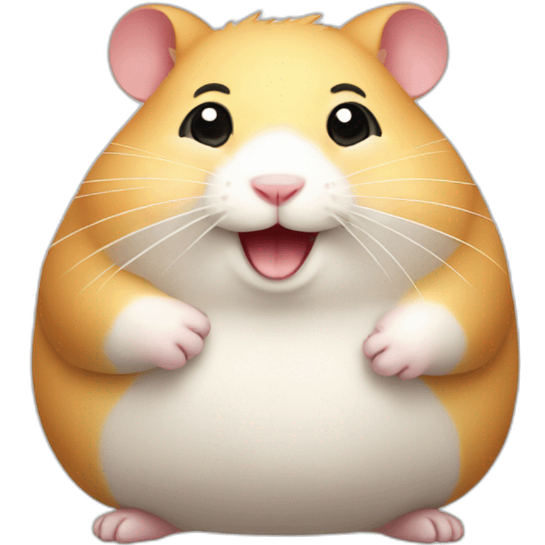 Fat hamster celebrating  emoji