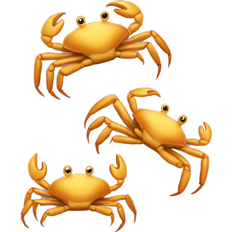 a single golden crab celebrating emoji