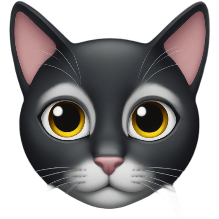 black cat eyes half closed zoning out emoji