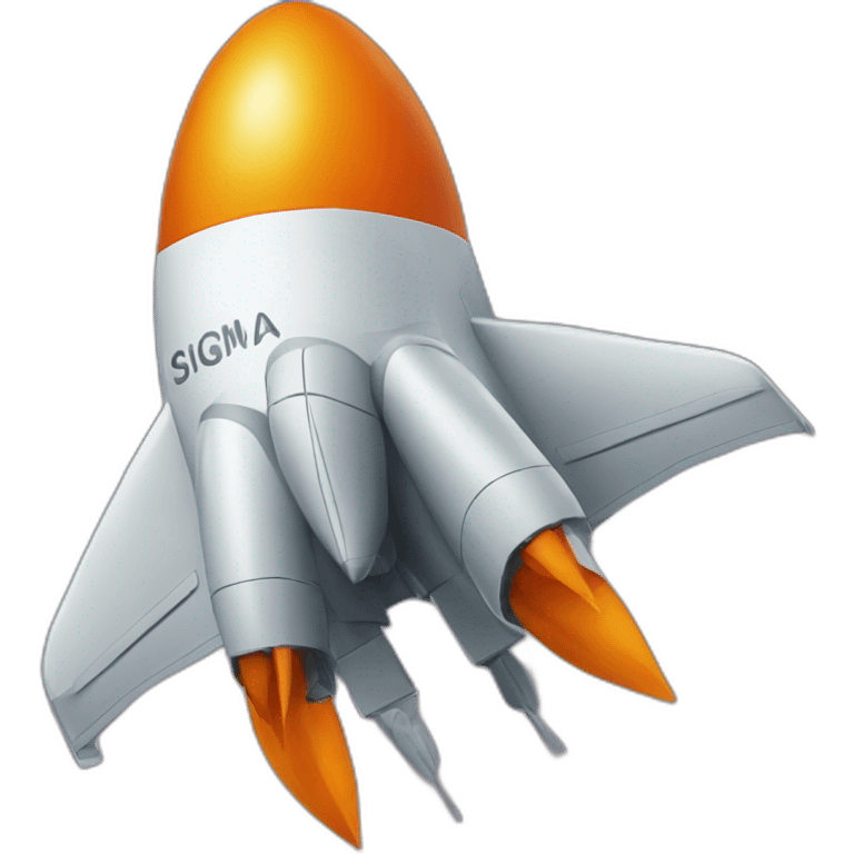 orange rocket with "sigma labs" written on it emoji