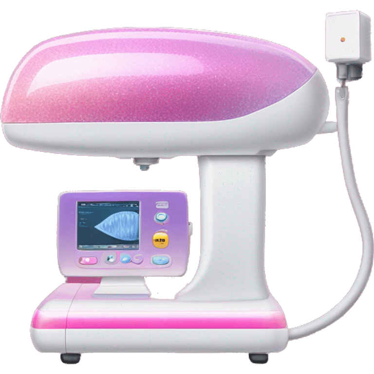 Pink ombre ultrasound machine with glitter emoji