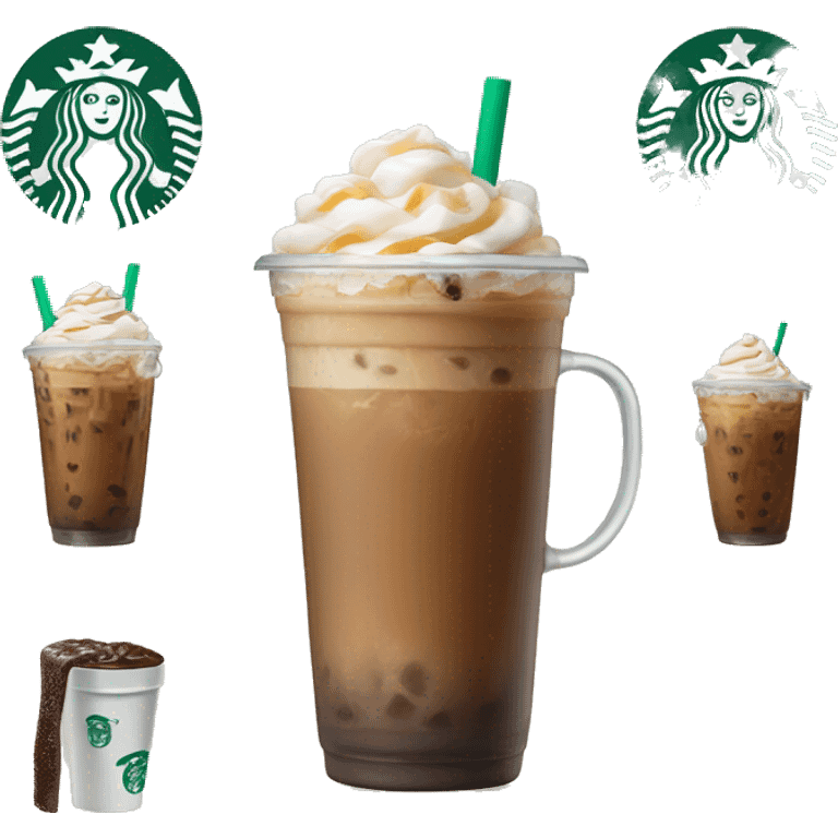 starbucks vanilla iced coffee  emoji