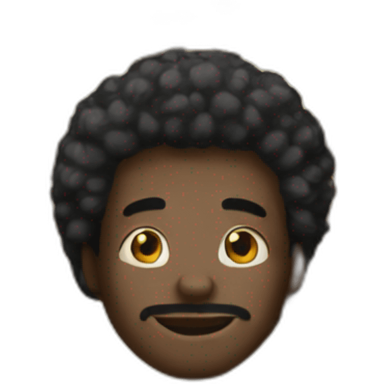 black afro guy with earrings emoji