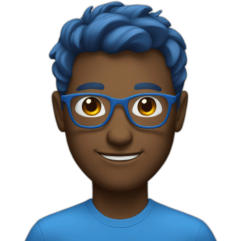 blue nerd face emoji