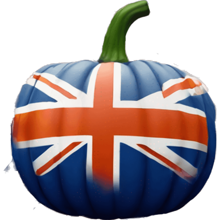 Pumpkin with the britain flag emoji