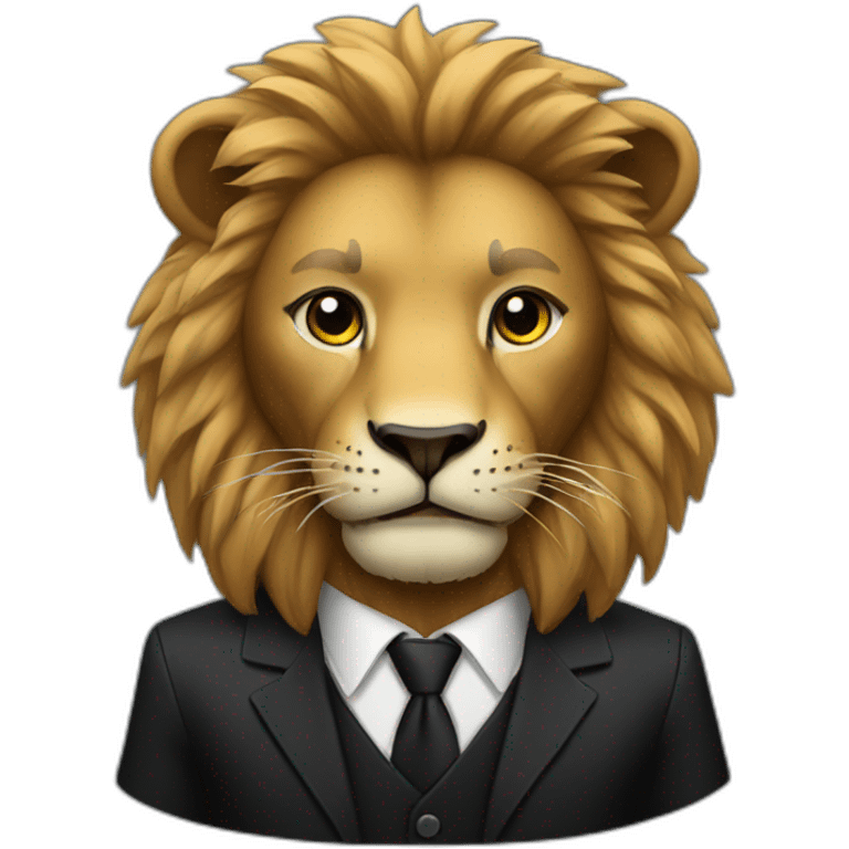 lion with black suit  emoji