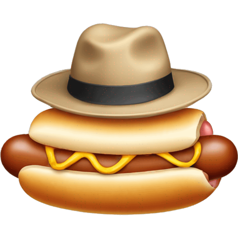 Hot dog wearing a hat emoji