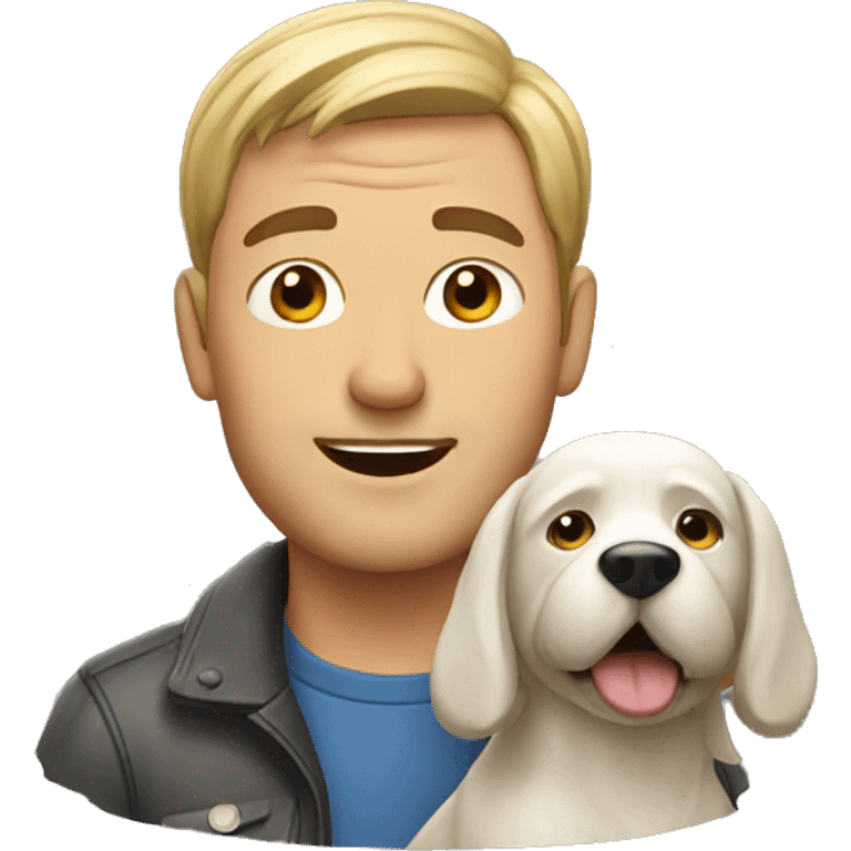 man with a dog emoji