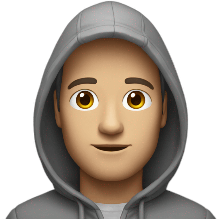 Un homme avec une capuche emoji