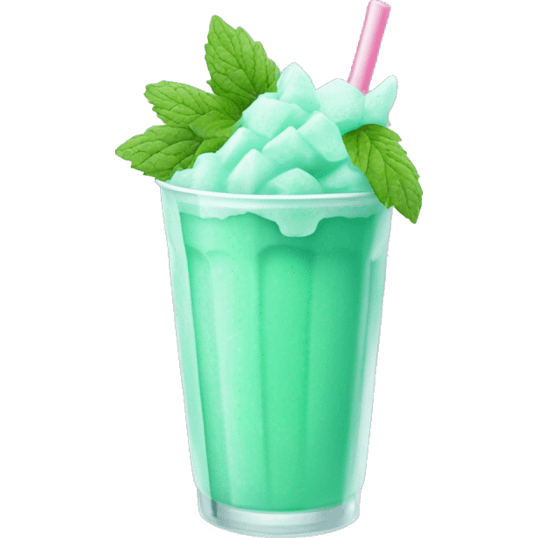 mint green slushy no leaves with ice  emoji