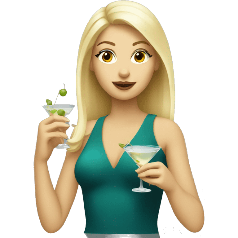 Blonde girl drinking a martini emoji