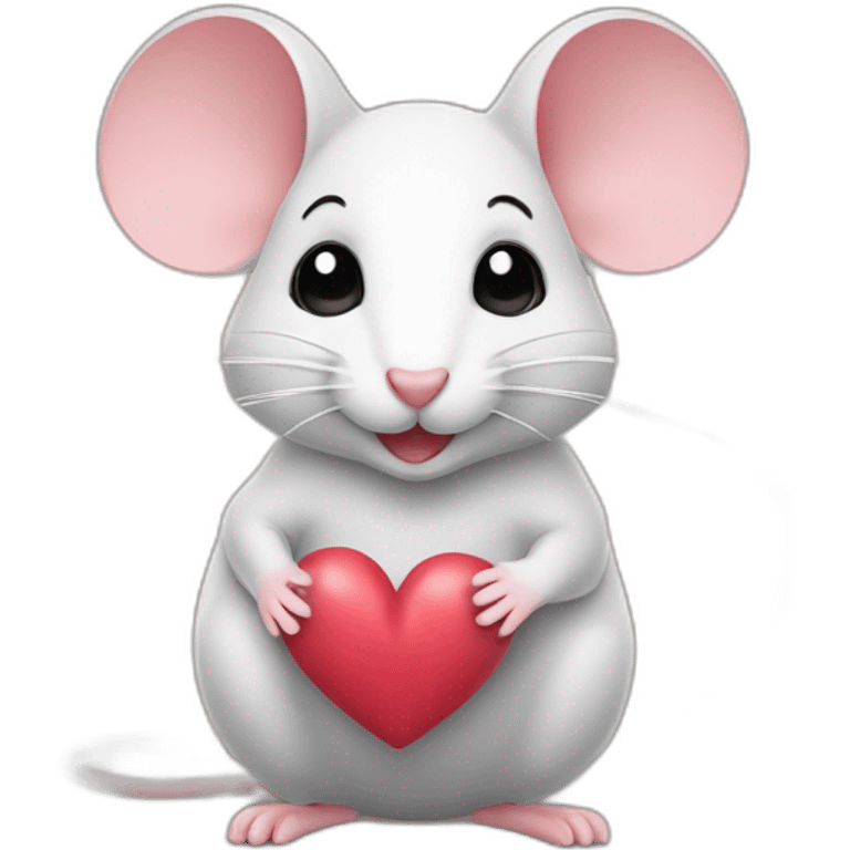 Cute mice in heart shape emoji