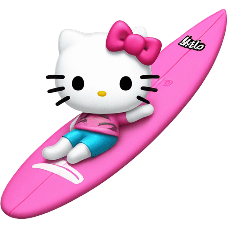 Hello kitty on surfboard emoji