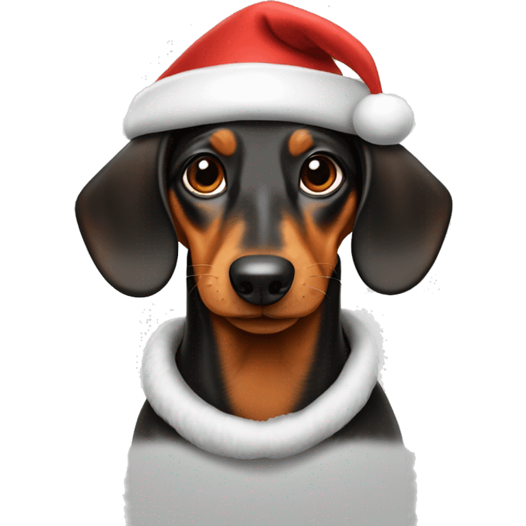 Daschund in Santa hat emoji