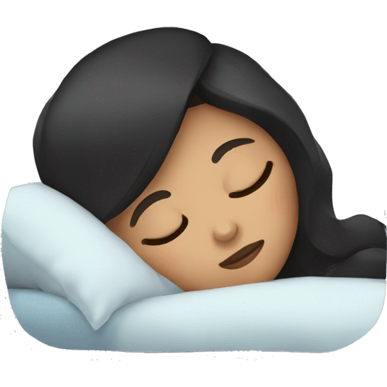 Girl with dark hair sleeping emoji