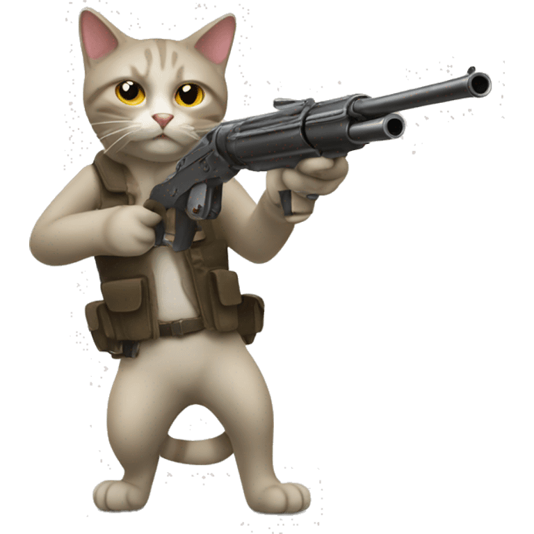 Cat shooting gun emoji