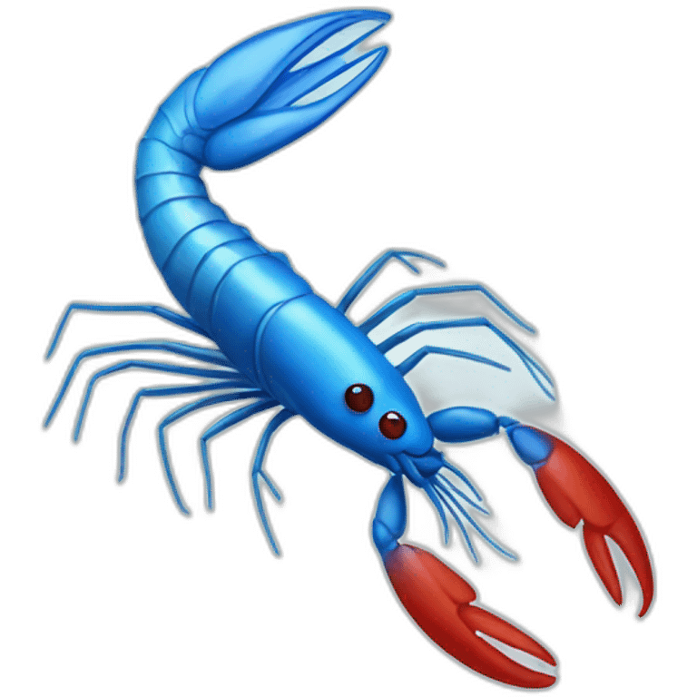 shrimp blue white and red emoji