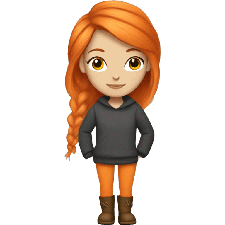 White girl orange hair wearing Ugg boots leggings and sweater emoji