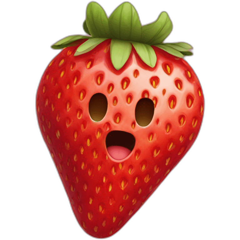 Dehydrated strawberry emoji