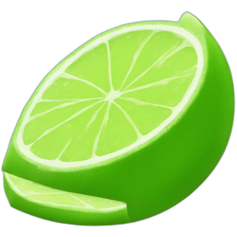 slice of lime with kawaii face emoji