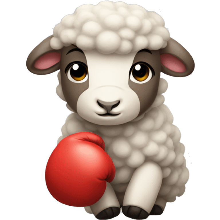 Boxing baby sheep emoji