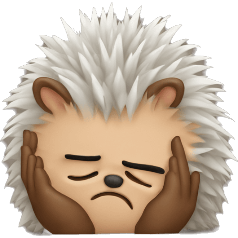 Hedgehog facepalm emoji