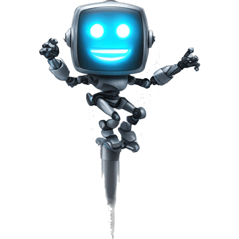 LED robot dancing on a pole emoji