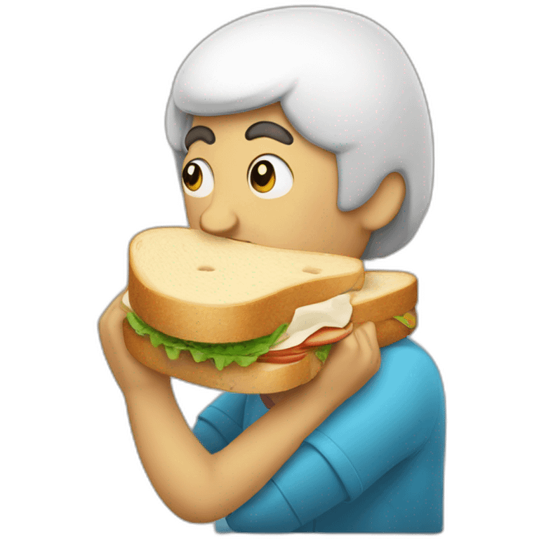 calvo comiendo un súper sandwich emoji