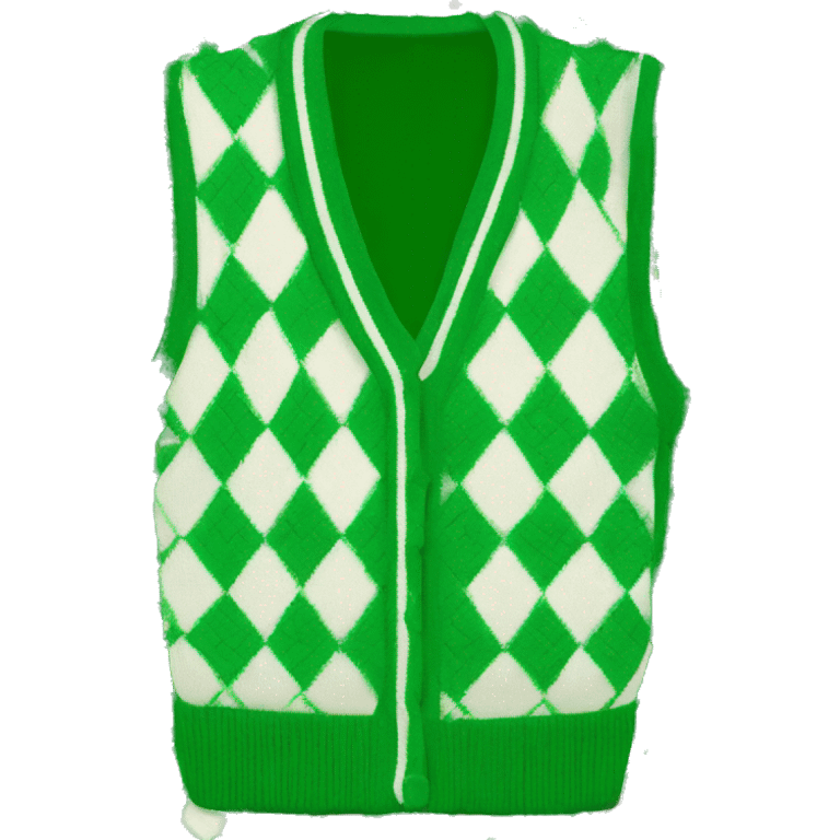 green and white argyle sweatervest emoji