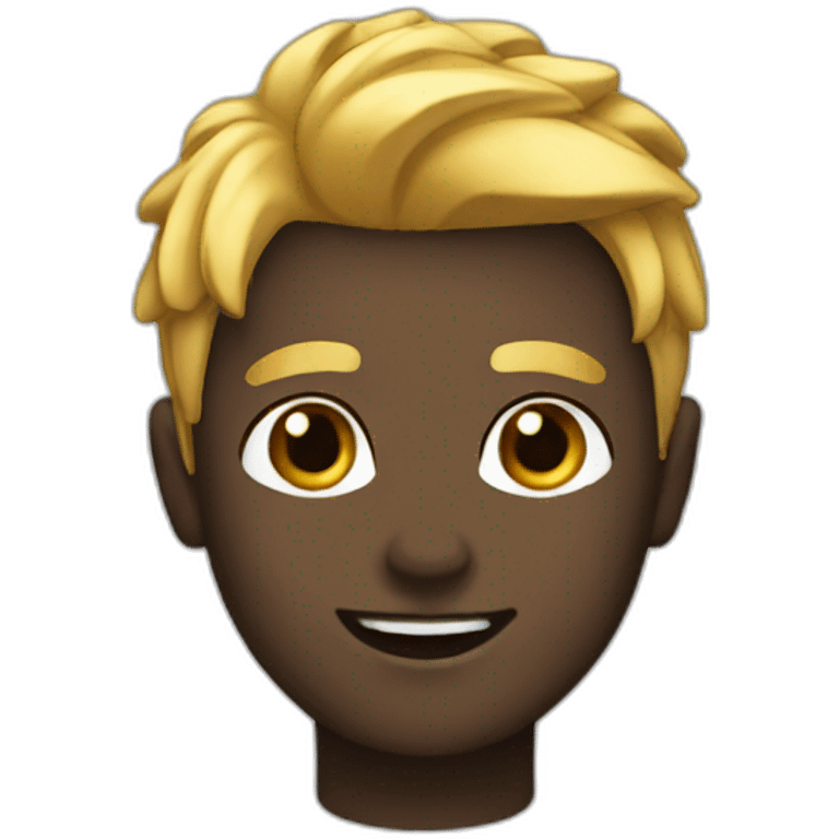 gold hair boy black brow emoji