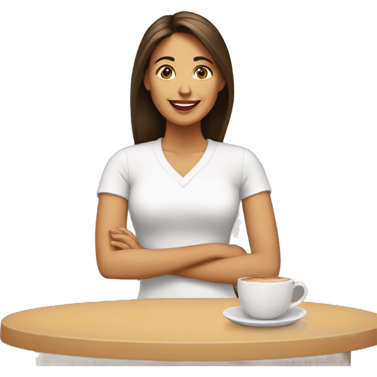 Mujer blanca con pelo cafe emoji