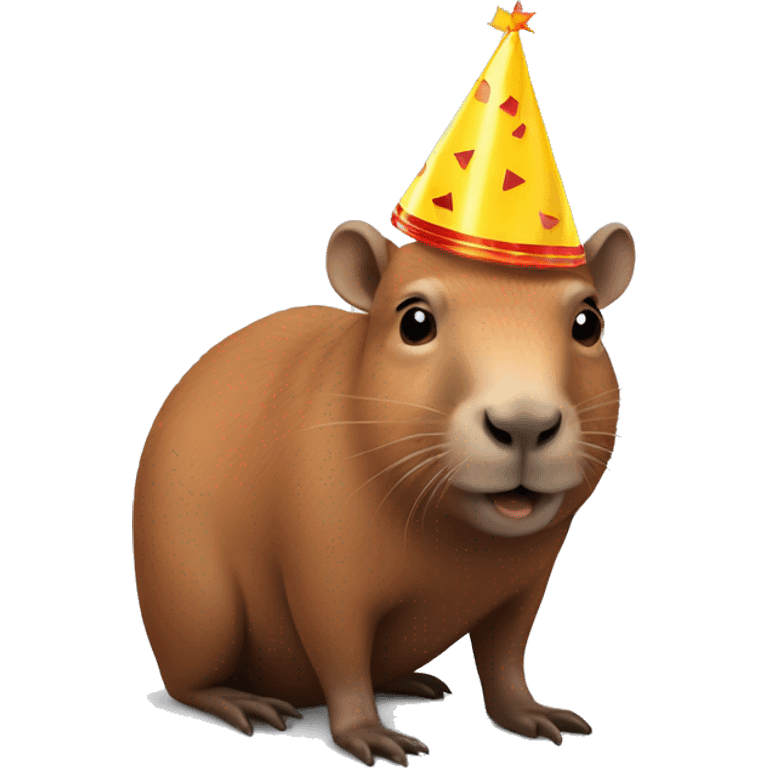 A capibara with a birthday hat emoji