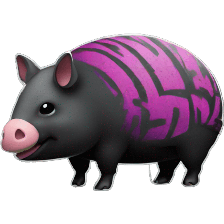 Graffiti patterns on a black pig armadillo  emoji