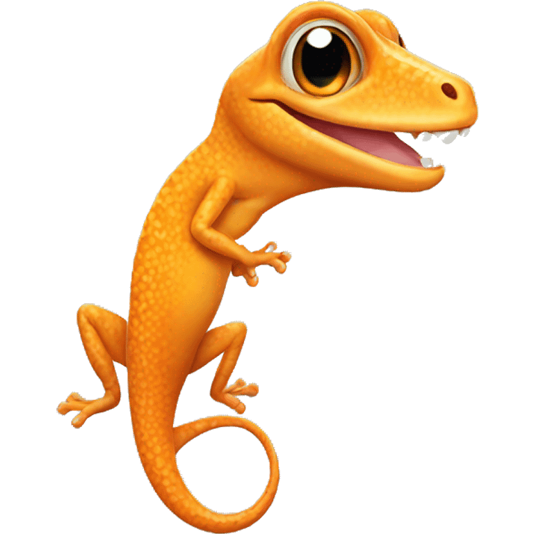 Orange smiling gecko emoji