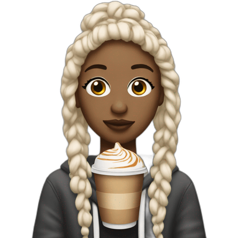 Ice spice rapper with a Starbucks latte emoji