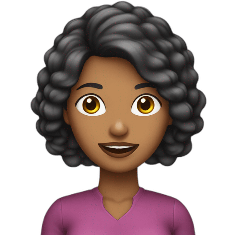 Mujer de cabello negro arriba de moto emoji