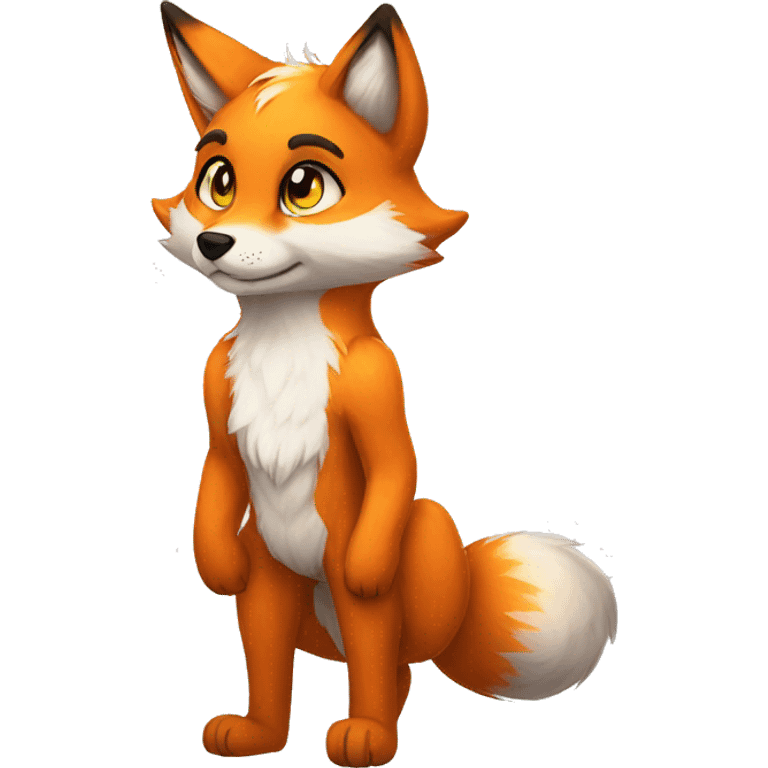 Colorful Sparkle-fox-fursona full body emoji