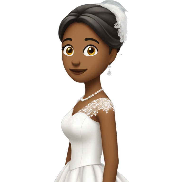 A bride with a weil in side view looking right of screen emoji