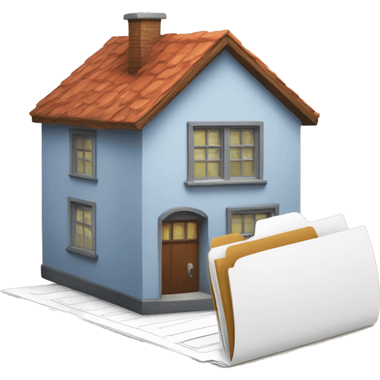 house and folder with documents emoji