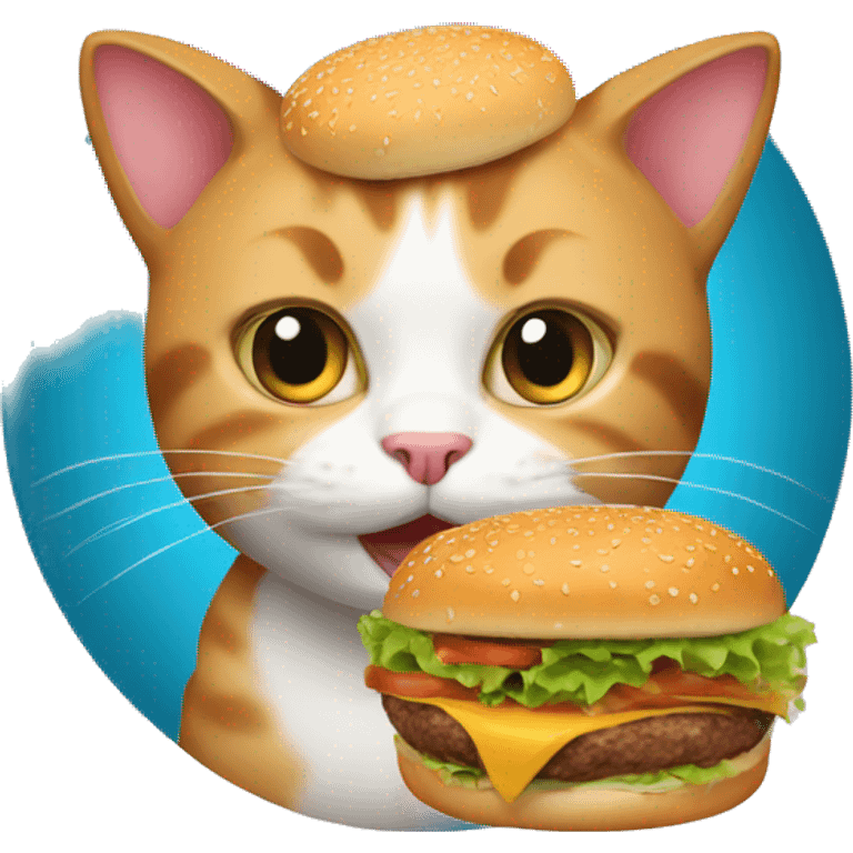 cat with burger emoji