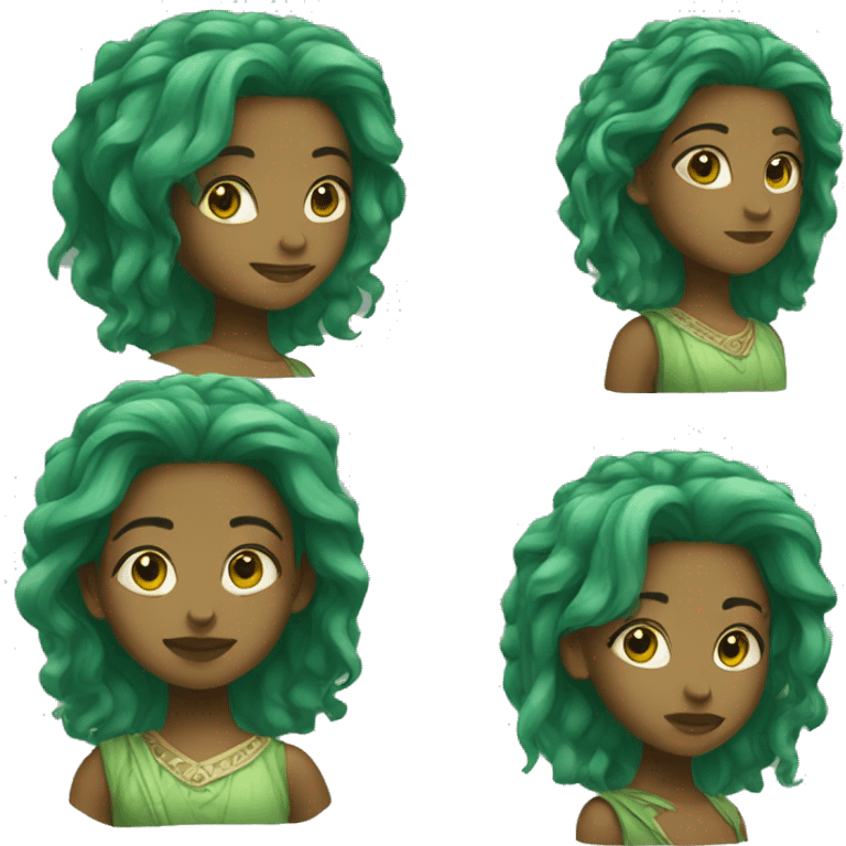 girl with ancient green hairstyle emoji