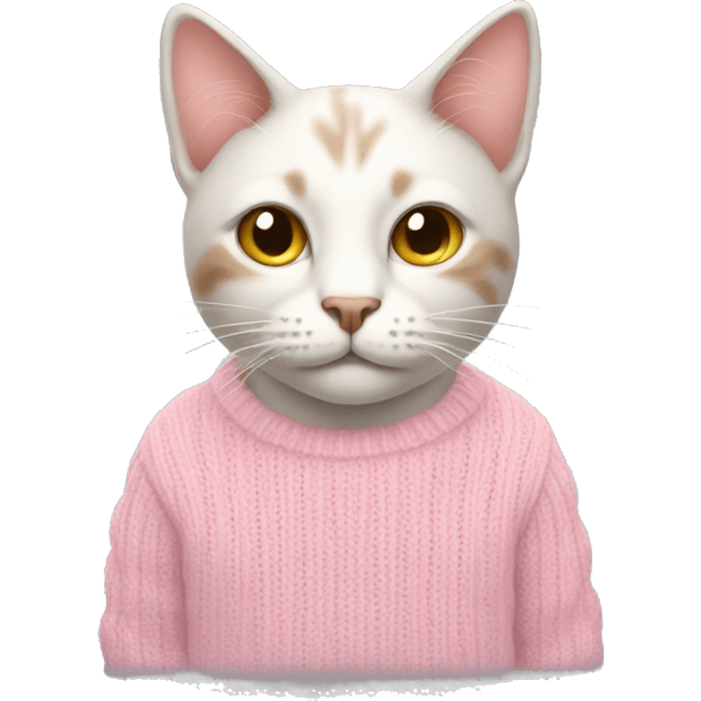 cat with light pink sweater emoji