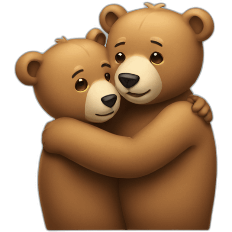 Two bears are hugging emoji