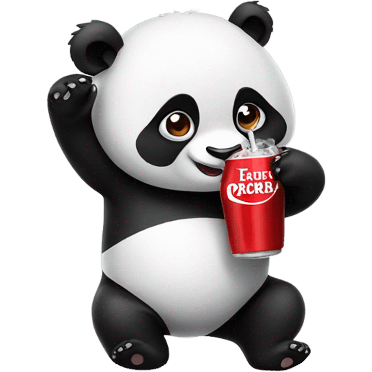 Panda drinking cola emoji