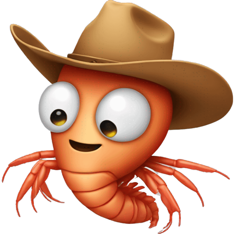 shrimp wearing cowboy hat emoji