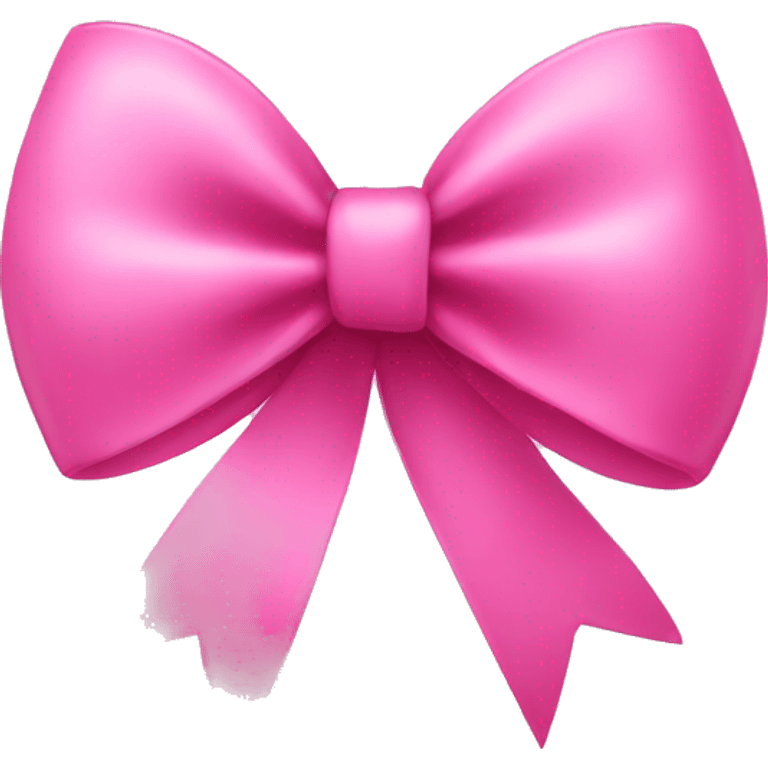 Pink bow with heart emoji