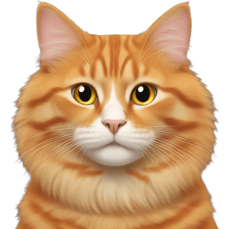 Orange cat with mark from lipstick on fur emoji